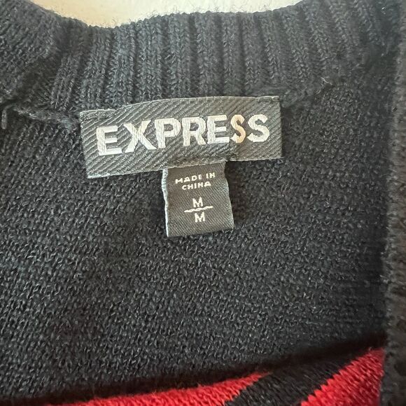 Express Black And Red Striped Sweater Dress. Size Medium - Picture 7 of 10
